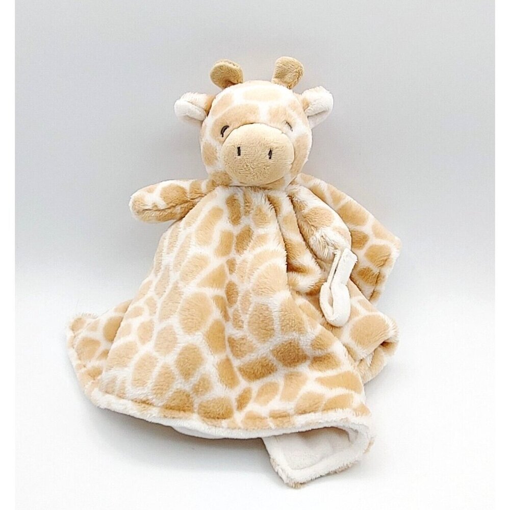 Carter's Giraffe Lovey Security Blanket Pacifier Holder Tan White Plush